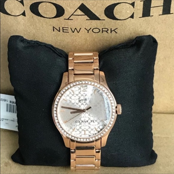 Coach Womens Watch Maddy Rose Gold With Crystal - Picture 2 of 10